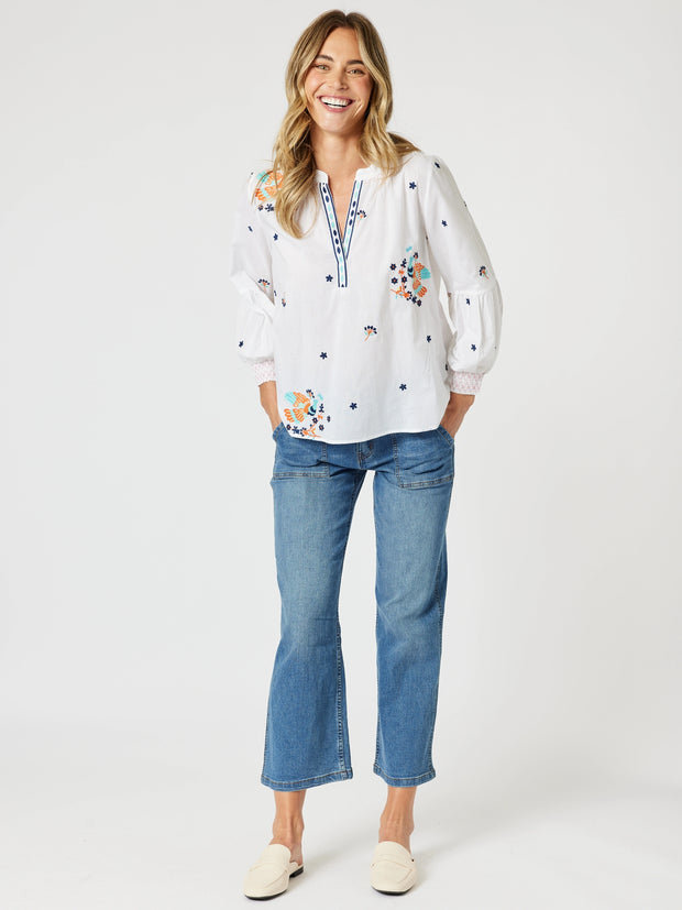 Top - Birdie Embroidered Blouse by GS