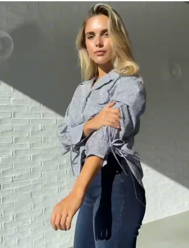 Top - Cotton Striped Blouse