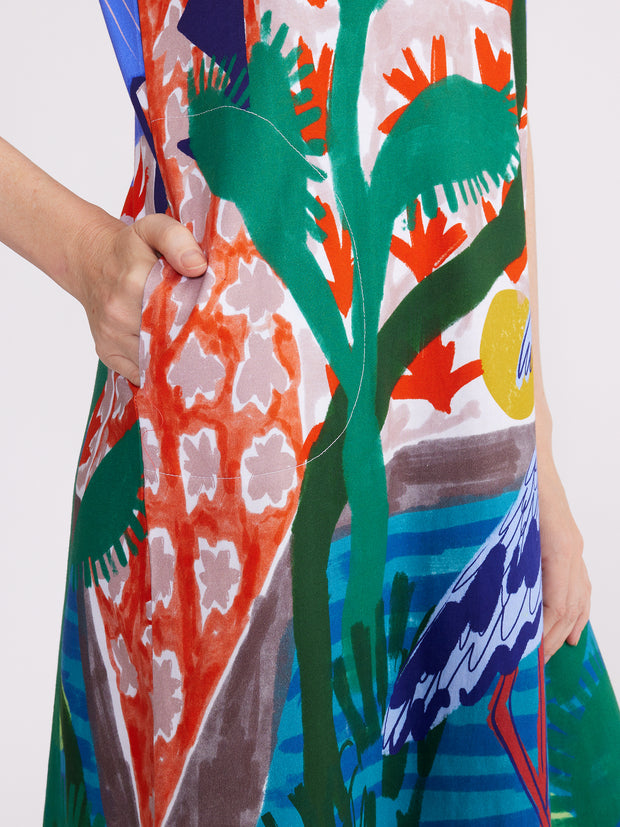 Dress - Crane Print by Yarra Trail