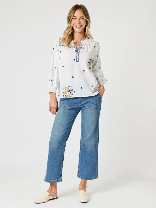 Top - Birdie Embroidered Blouse by GS
