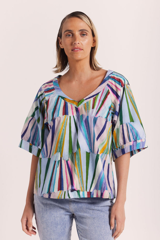 Top - Kaleidoscope Cotton Half Sleeve