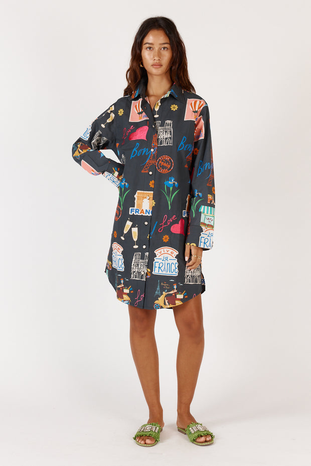Top - Bonjour Shirtmaker Navy by Rubyyaya