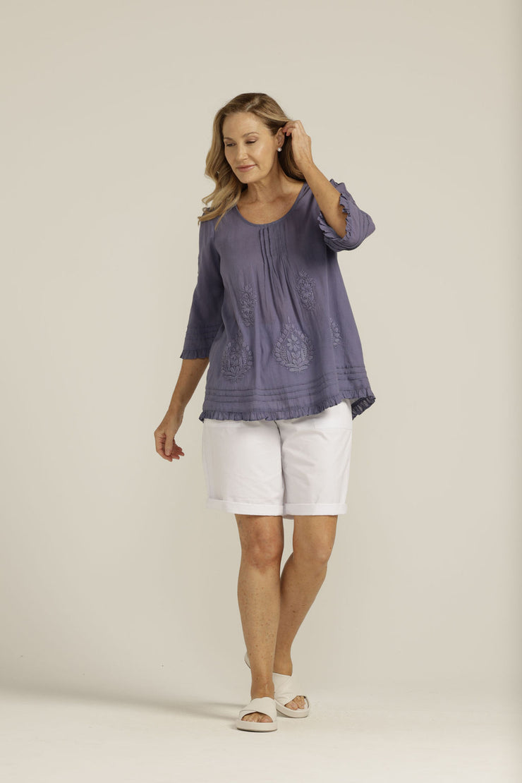 Top - Trapeze Cotton with Hand Embroidery by Goondiwindi Cotton