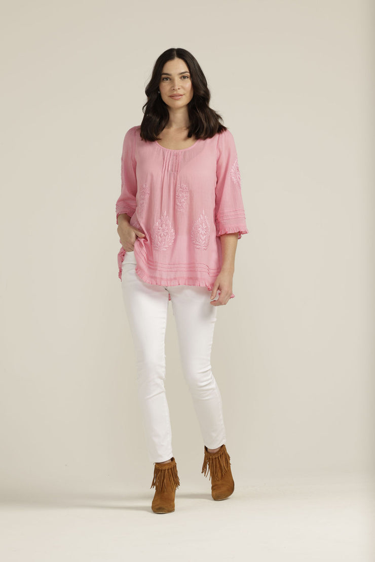 Top - Trapeze Cotton with Hand Embroidery by Goondiwindi Cotton