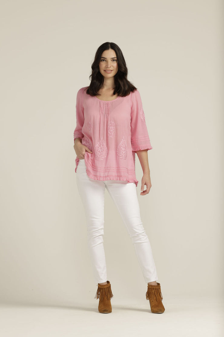 Top - Trapeze Cotton with Hand Embroidery by Goondiwindi Cotton