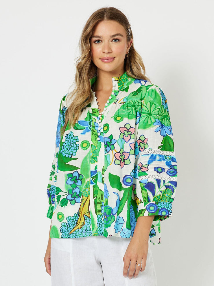 Top - Moroccan Print Nehru