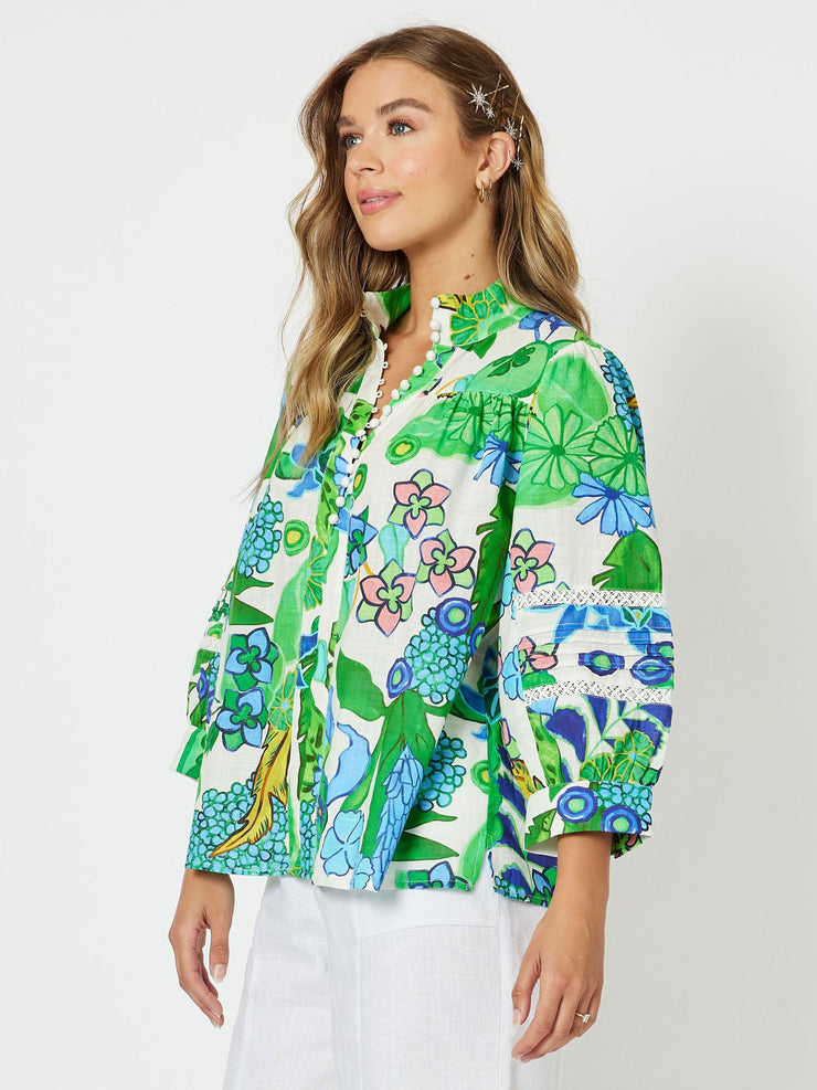 Top - Moroccan Print Nehru