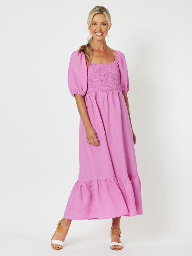 Dress - Tulip Linen Shirred