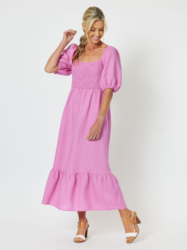 Dress - Tulip Linen Shirred