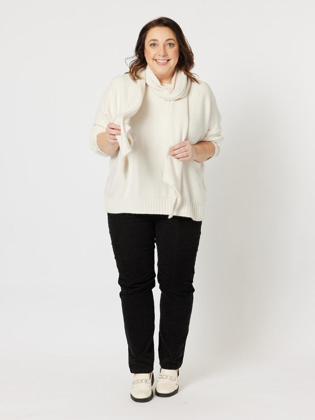 Jumper - Brooke Spot Knit with Scarf