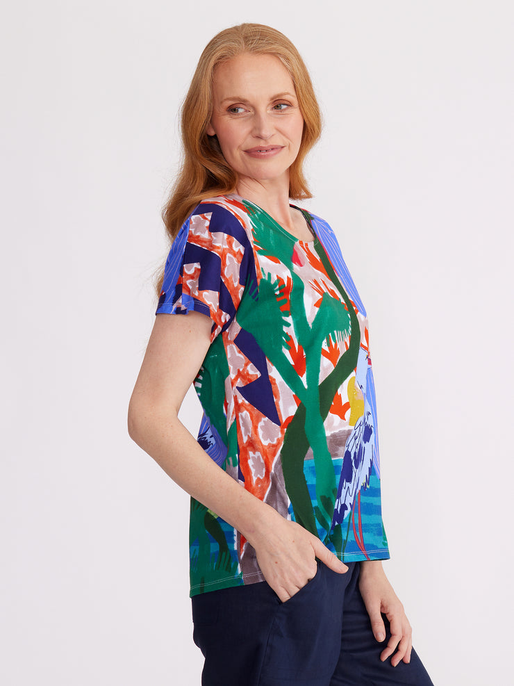 Top - Crane Print Tee by Yarra Trail