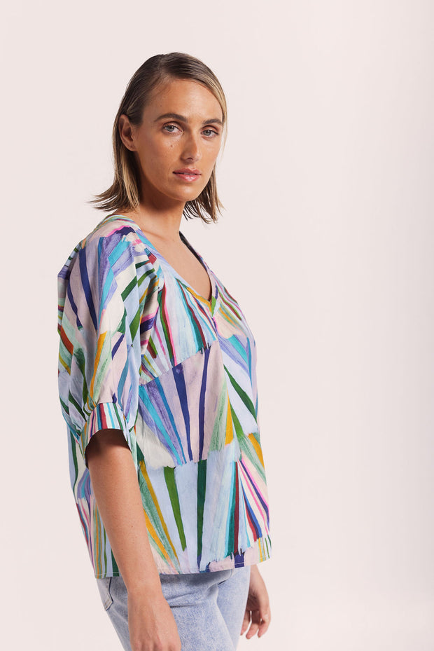 Top - Kaleidoscope Cotton Half Sleeve