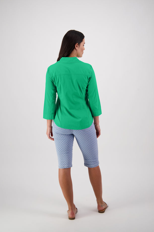Top - Button up Rib Panel Shirt by Vassalli