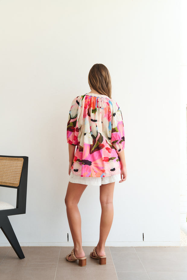 Top - Renee Blouse in Summer Blossom by COLLECTIVO