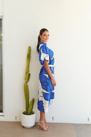 Dress - Poppy Blue Hibiscus by COLLECTIVO