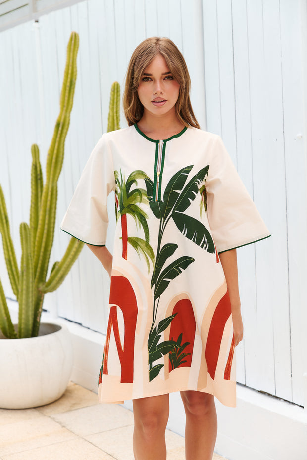 Dress - Sharon Cotton Casa Palm by Collectivo