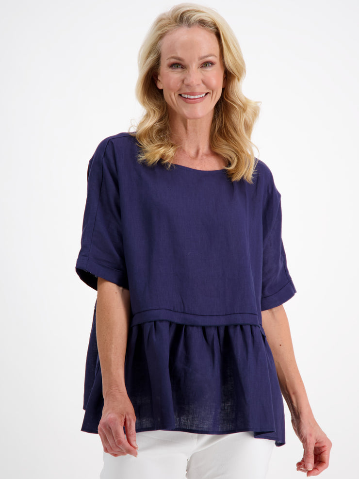 Top - Frilled Hem Linen