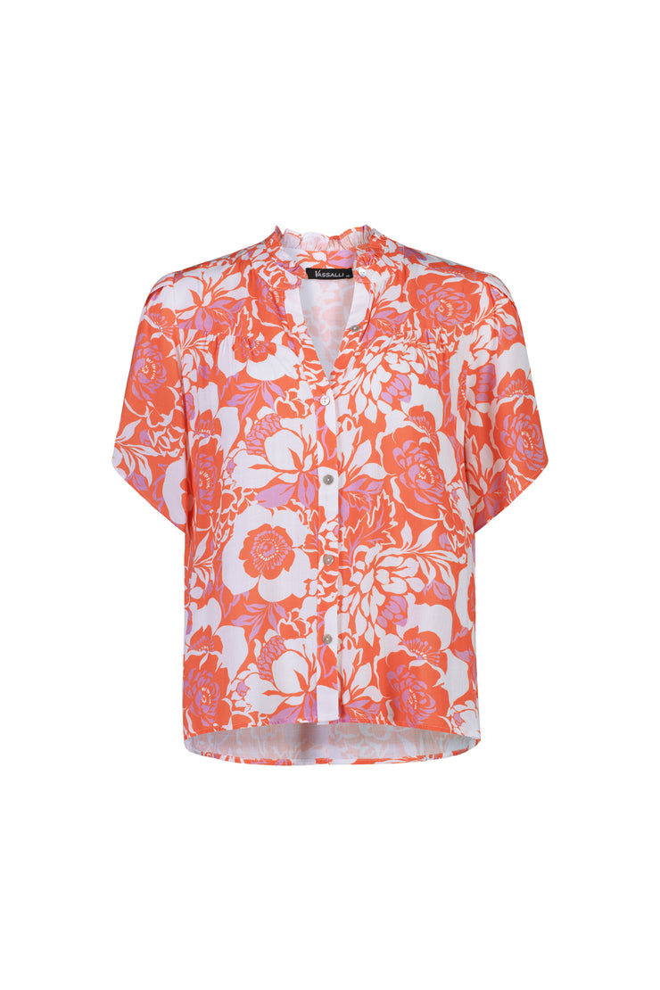 Top - Button Up with Petal SLV by Vassalli