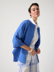 Top - Essential Linen Overshirt by Marco Polo