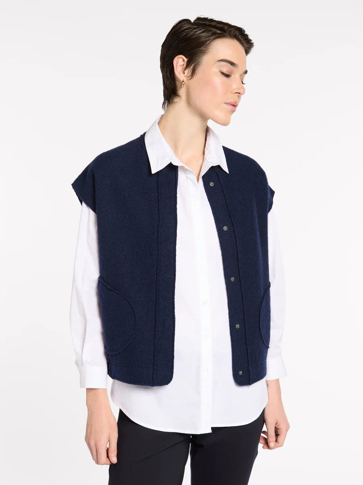 Vest - Boxy Boiled Wool by Marco Polo