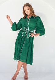Dress -  Abigail in Emerald Dobby
