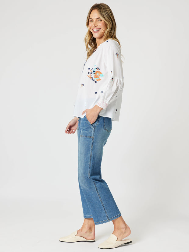Top - Birdie Embroidered Blouse by GS