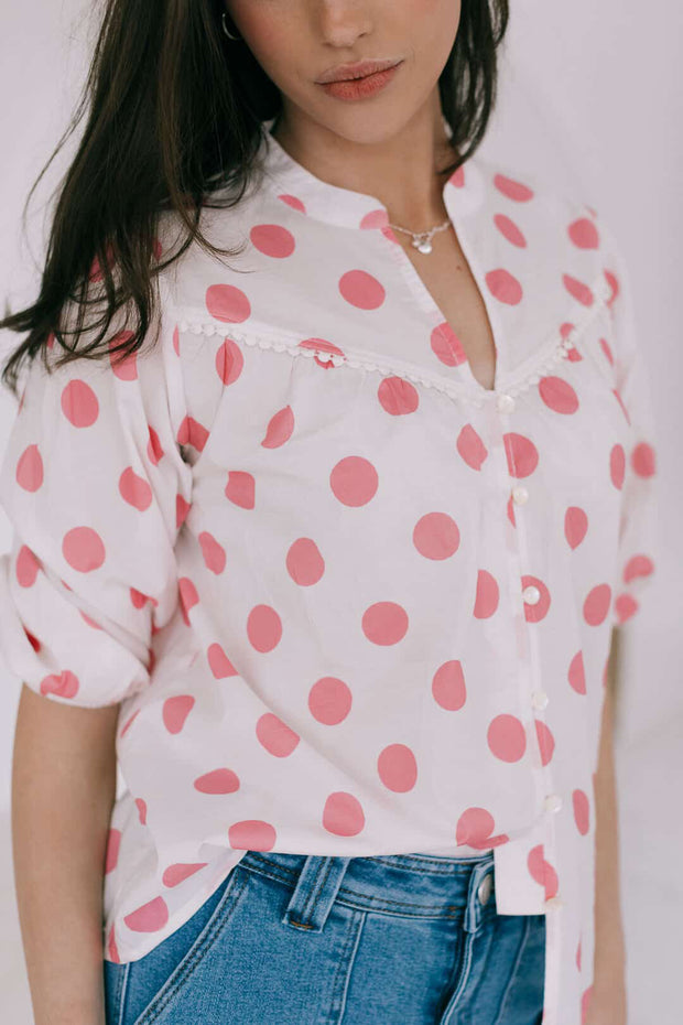 Top - Pink & White Spot by Joop & Gypsy