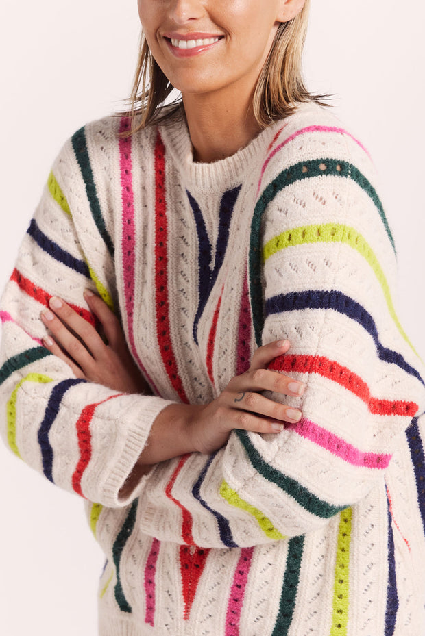 Jumper - Wool Blend Chevron Knit Sweater by Wear Colour
