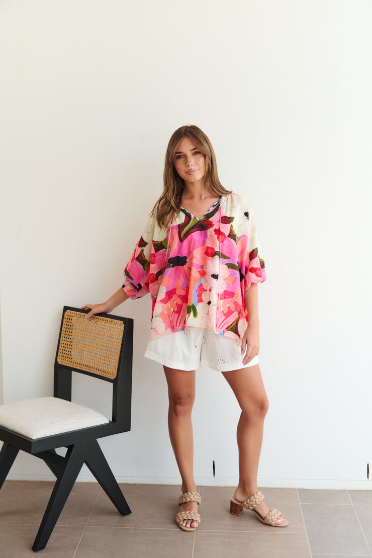 Top - Renee Blouse in Summer Blossom by COLLECTIVO