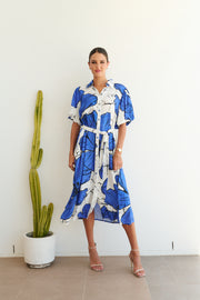 Dress - Poppy Blue Hibiscus by COLLECTIVO