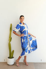 Dress - Poppy Blue Hibiscus by COLLECTIVO