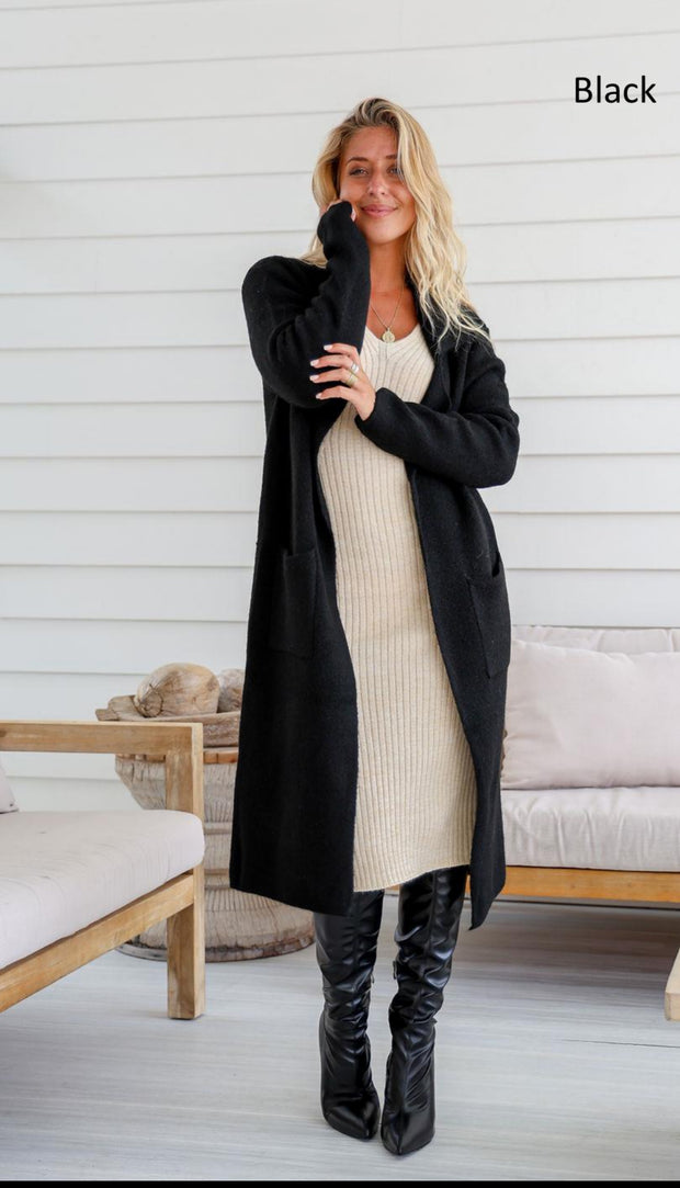 Caridigan - Classic Knit Marle with Pockets