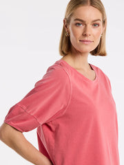 Top - Lantern Sleeve Pigment Tee by MARCO POLO
