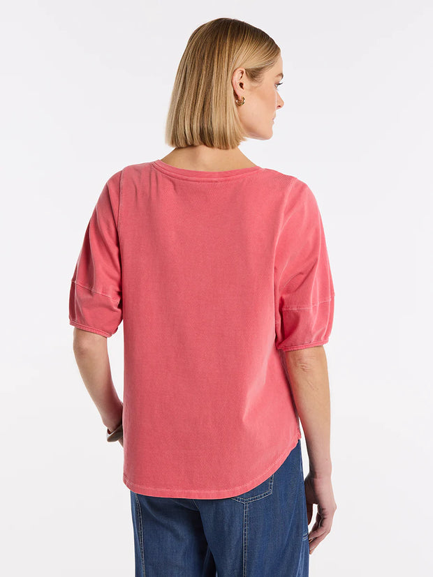 Top - Lantern Sleeve Pigment Tee by MARCO POLO