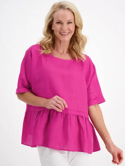 Top - Frilled Hem Linen