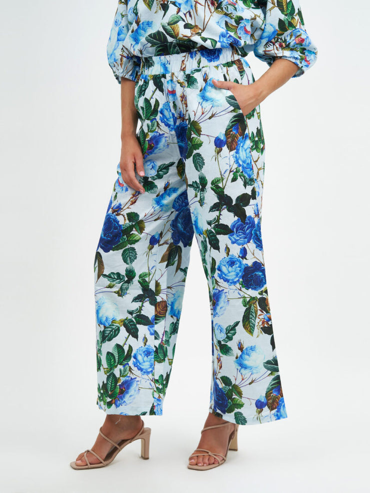 Pant - Sky Floral Linen Pant