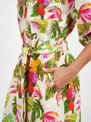 Dress - Linen Midi Tropic