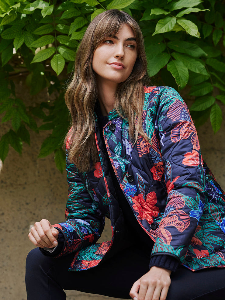 Jacket - Dark Floral Print by Yarra Trail