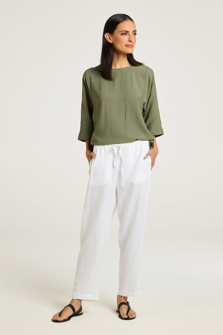 Pant - Silvie Linen 3/4 by Yarratrail