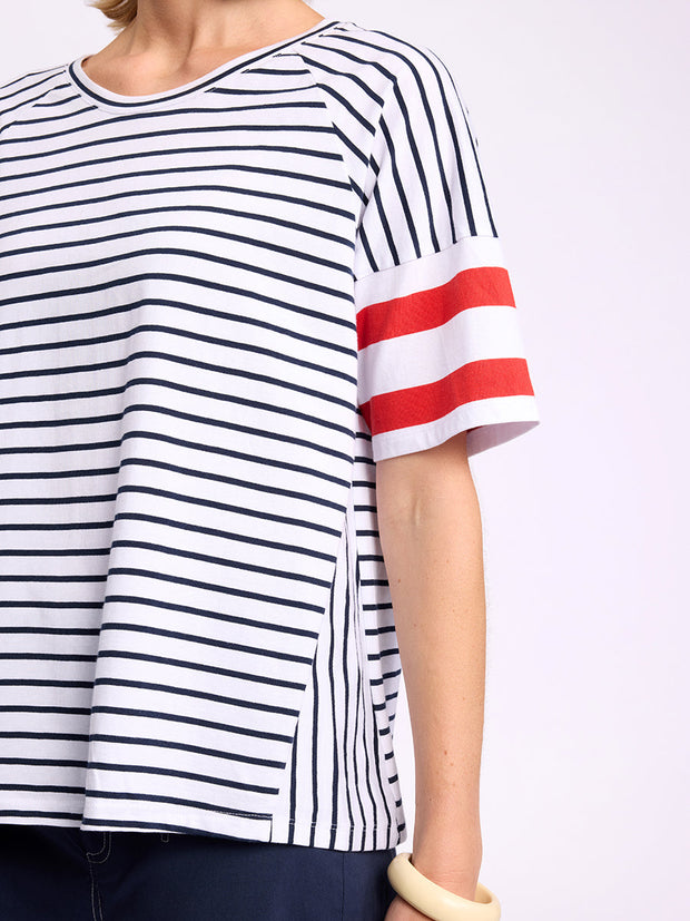 Top - Raglan Stripe Tee by MARCO POLO