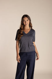 Top - Metallic S/Slv Metallic Top