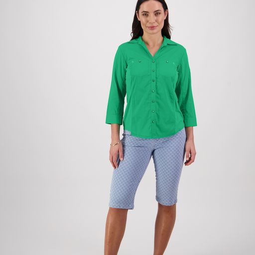 Top - Button up Rib Panel Shirt by Vassalli