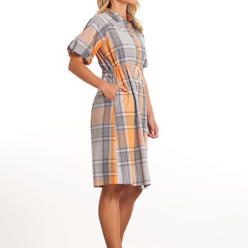 Dress - S/S Golden Check by Marco Polo