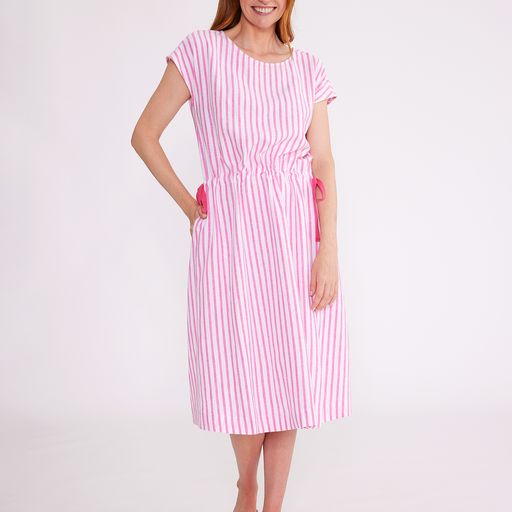 Dress - Bright Pink Stripe by Yarra Trail