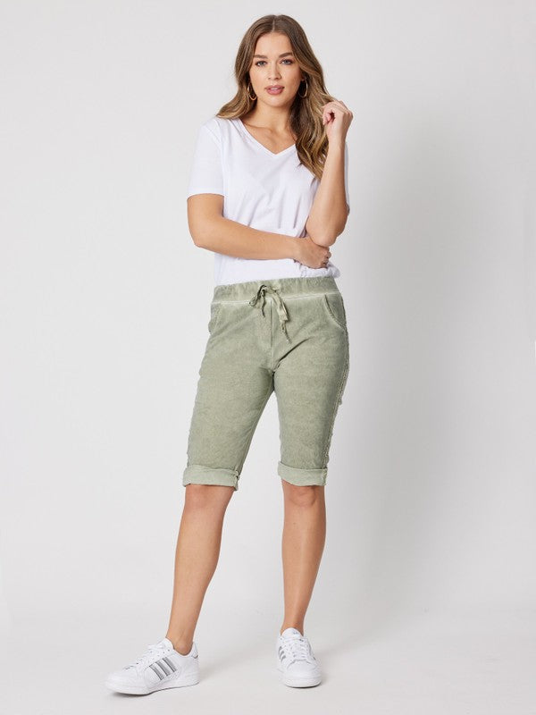 Pant - Crushed Jean Shorts by Threadz