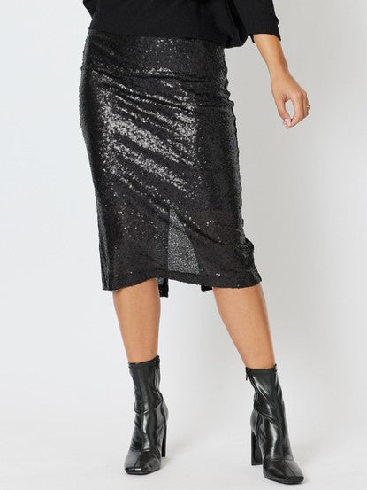 Skirt - Darcy in Black Sequin