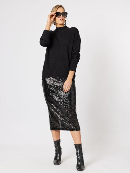 Skirt - Darcy in Black Sequin