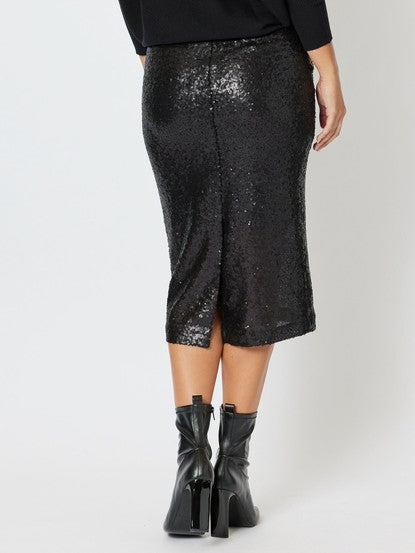 Skirt - Darcy in Black Sequin
