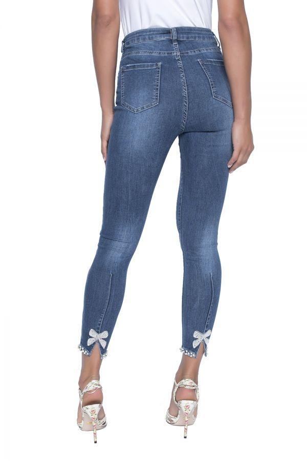 Pant - FRANK LYMAN Stretch Bow Diamonte Jean