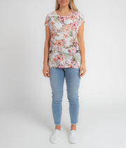 Top - Tropical Spice Linen Tee by JUMP